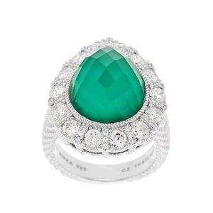 Judith Ripka Sterling Green Goddess Cocktail Ring